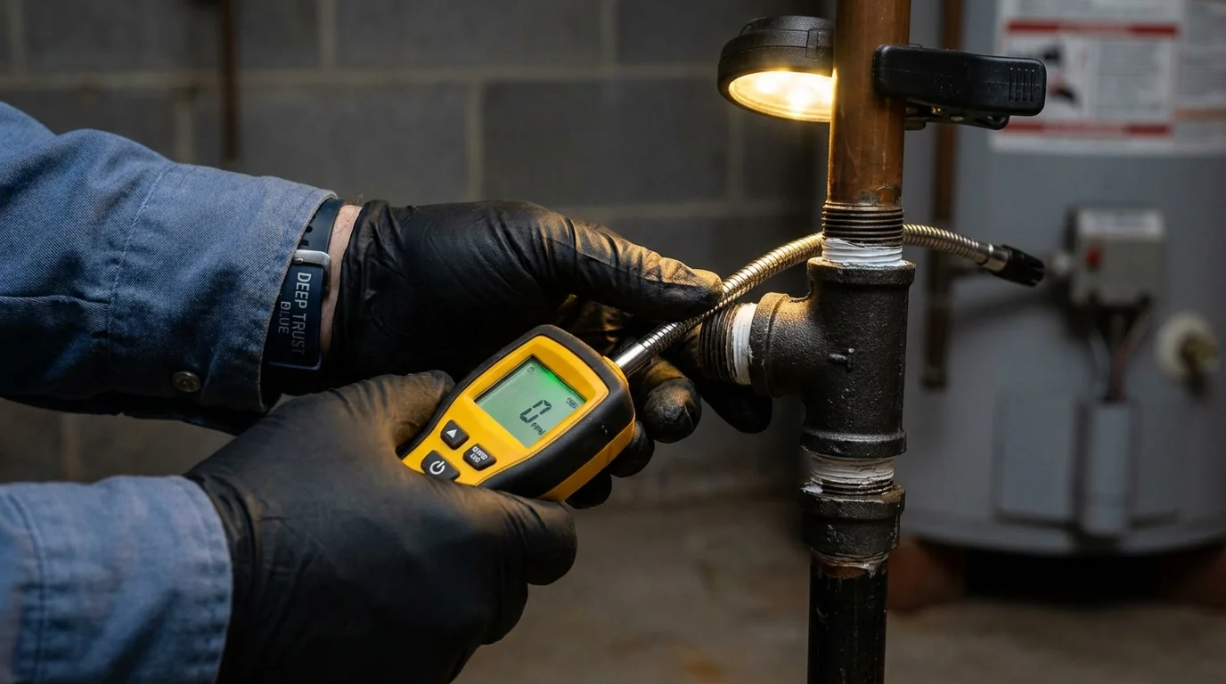 Gas leak detection with electronic sniffer by Johns Plumbing LLC in Salt Lake City