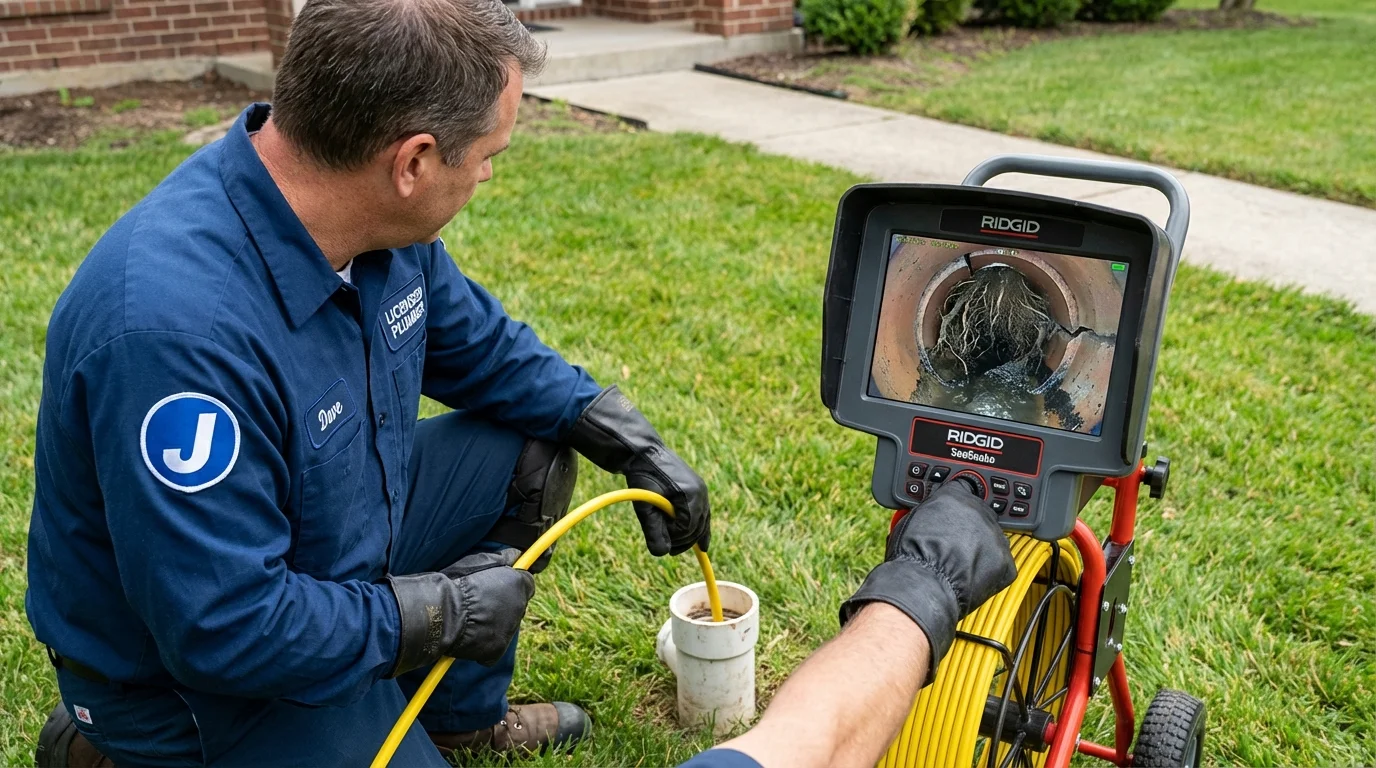 Sewer camera inspection being performed by Johns Plumbing LLC in Salt Lake City