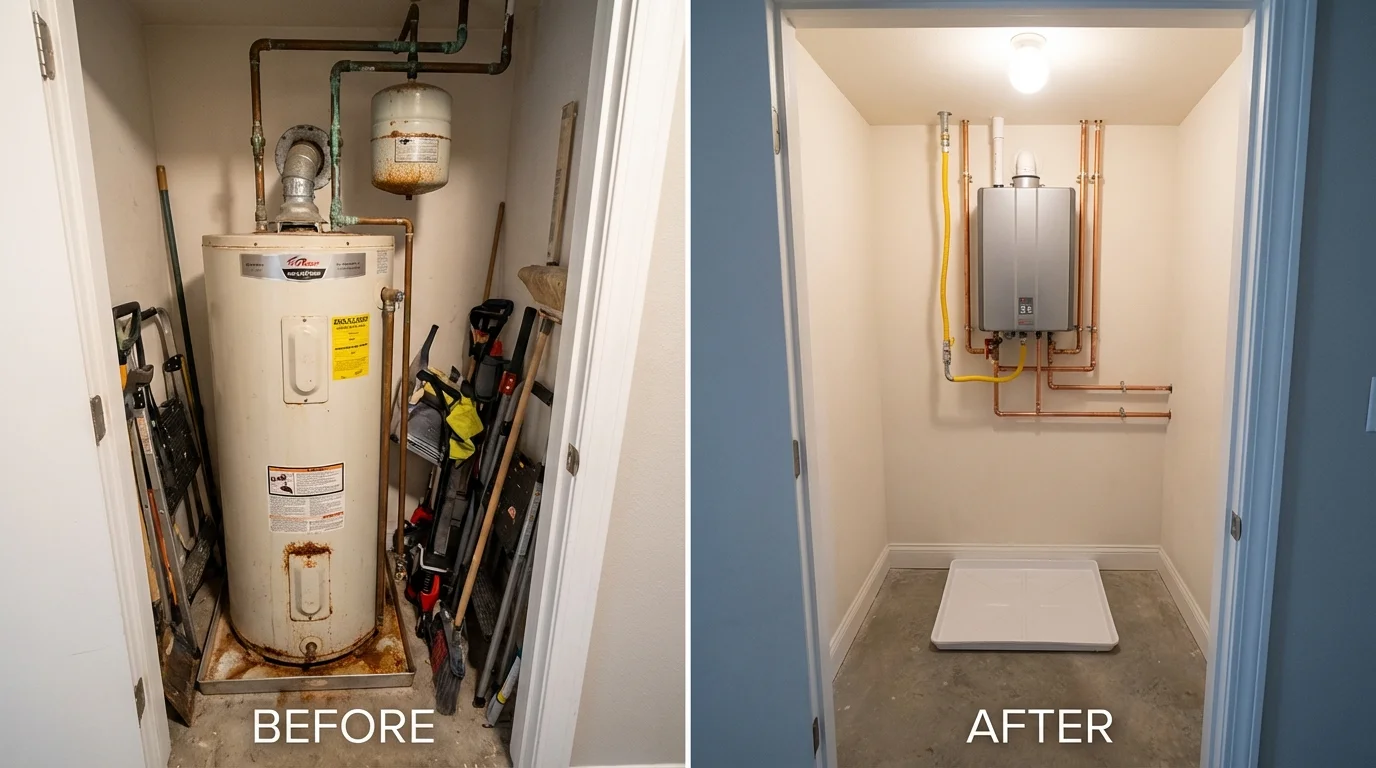 Tank water heater versus wall-mounted tankless unit comparison for Salt Lake City, UT homeowners