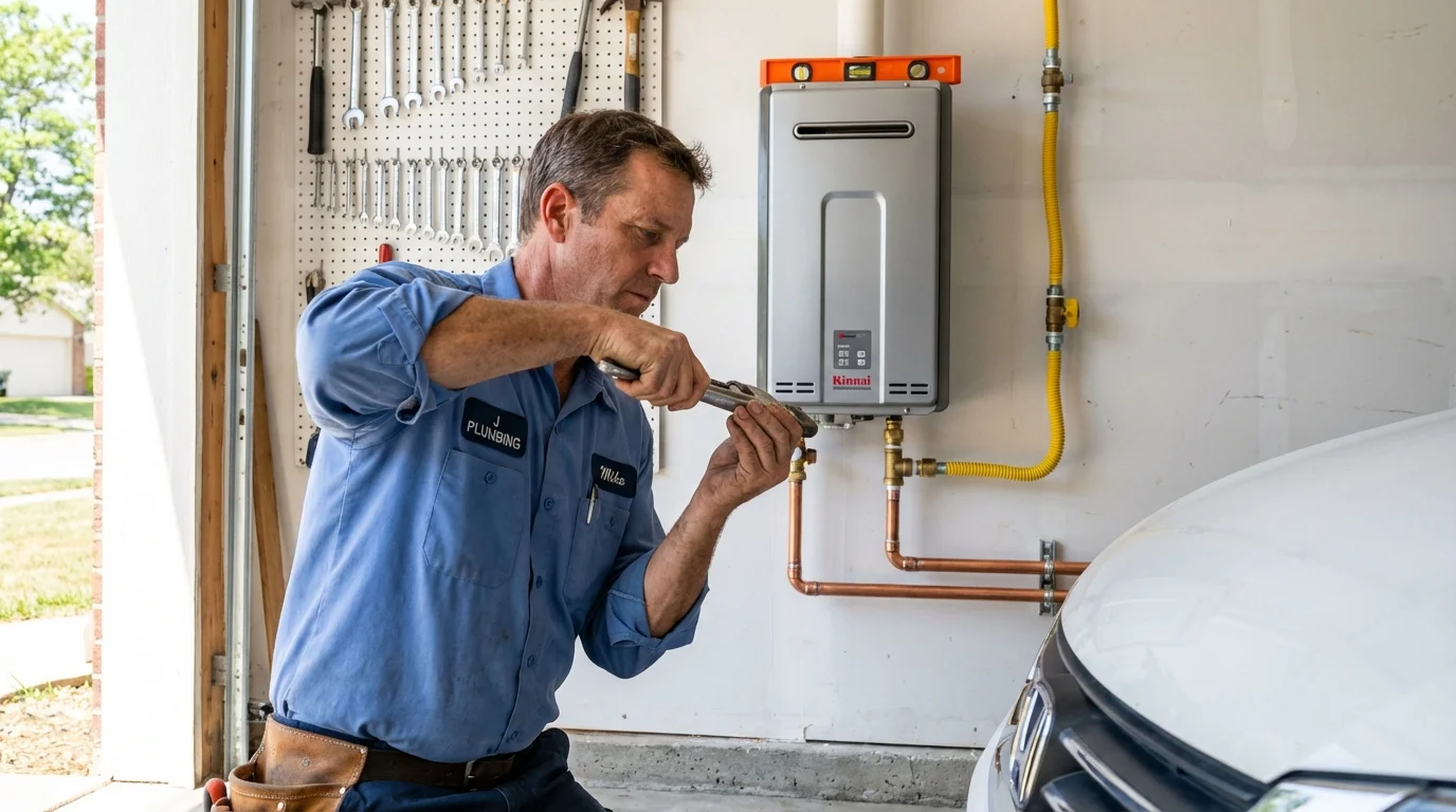 Tankless water heater installation by a Johns Plumbing LLC plumber in Salt Lake City